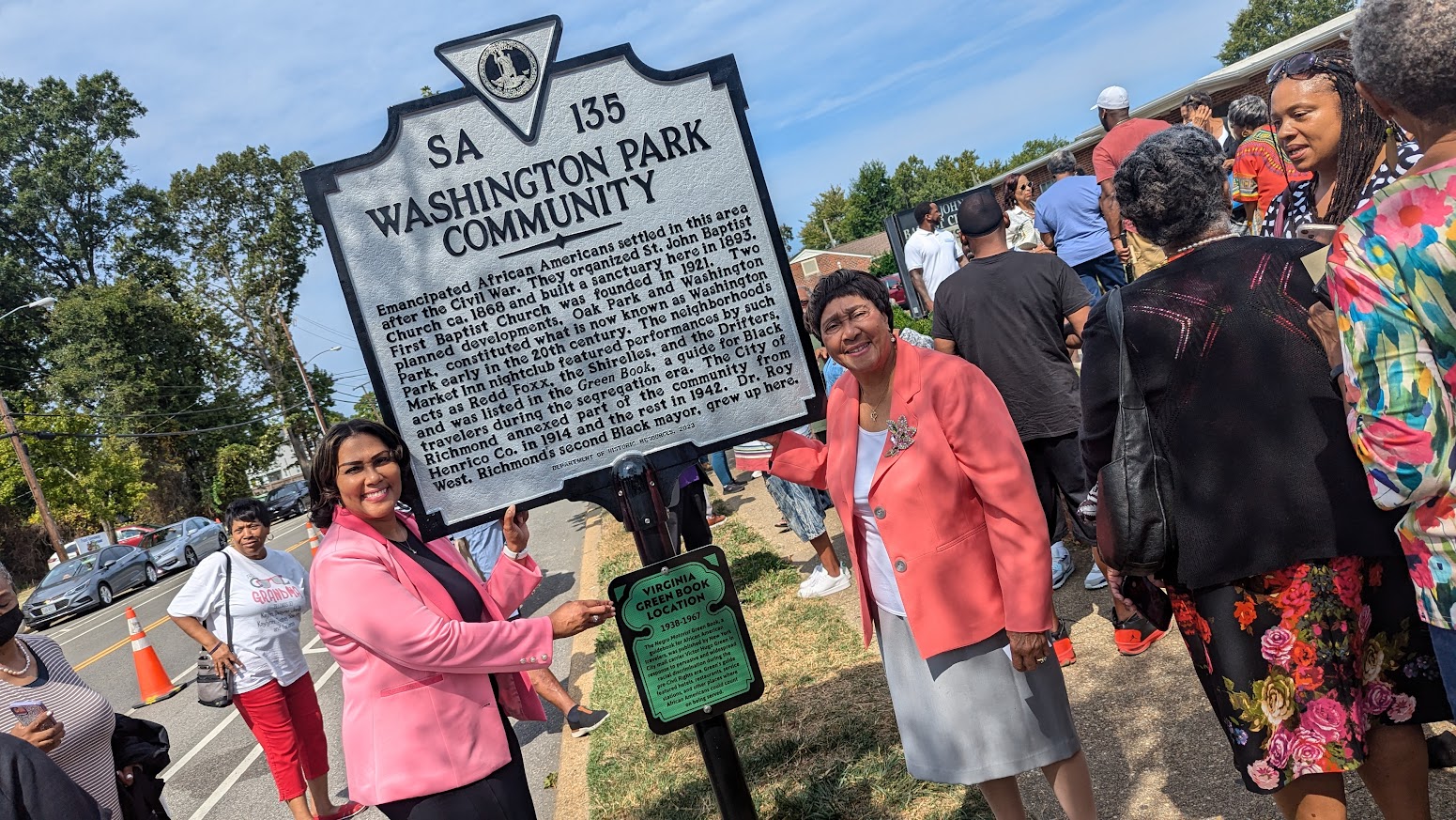 Washington Park historical marker dedication.