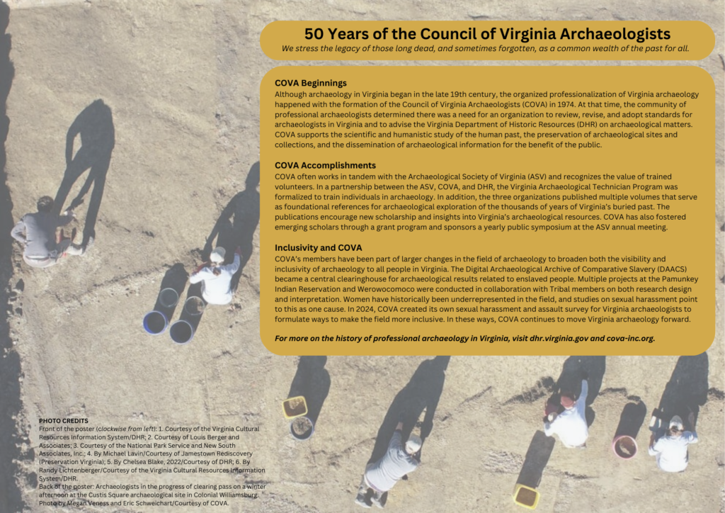 Back of 2024 Virginia Archaeology Month poster